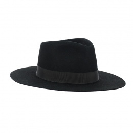 Fedora Hat Black rabbit hair felt - Flechet