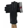 Gants homme en cuir et en soie noir - Traclet