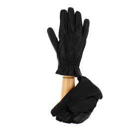 Gloves man leather and black cashmere - Traclet