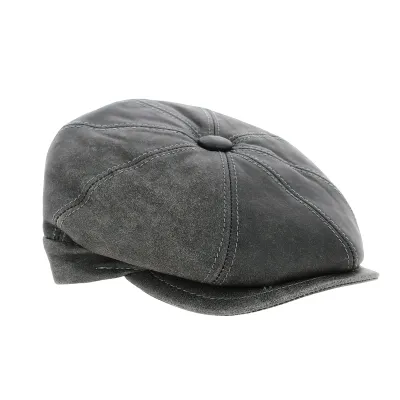 Harris Eight Rib Cap Grey Leather - Fléchet
