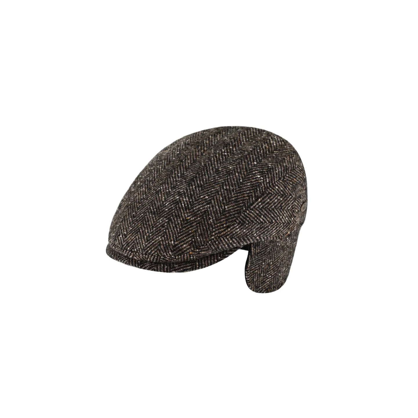 Casquette Plate Cache-Oreilles Jerzu Laine Chevrons Marron - Traclet