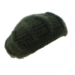 Béret vert kaki Sophie Angora - Traclet