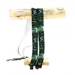 Dog & duck motif Hunter suspenders - Traclet