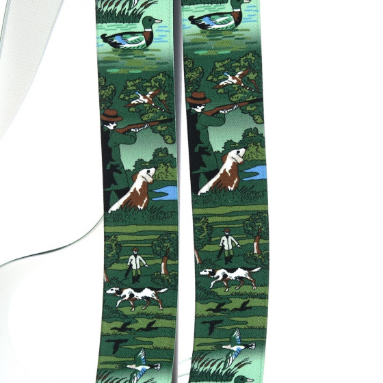 Dog & duck motif Hunter suspenders - Traclet