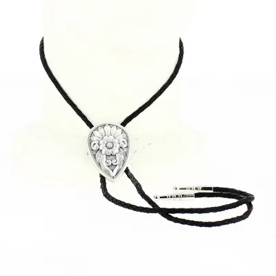 Bolo Tie Fleur en Argent