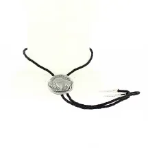 Bolo Tie Bison Silver