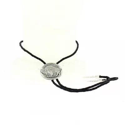 Bolo Tie Bison Argent