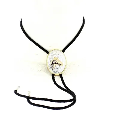 Bolo Tie Tête de cheval Argent & Or