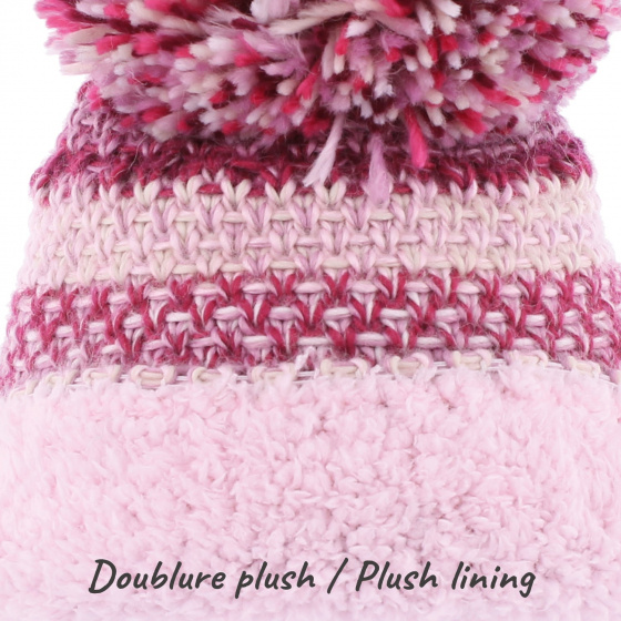 Bonnet à pompon Justin rose - Herman