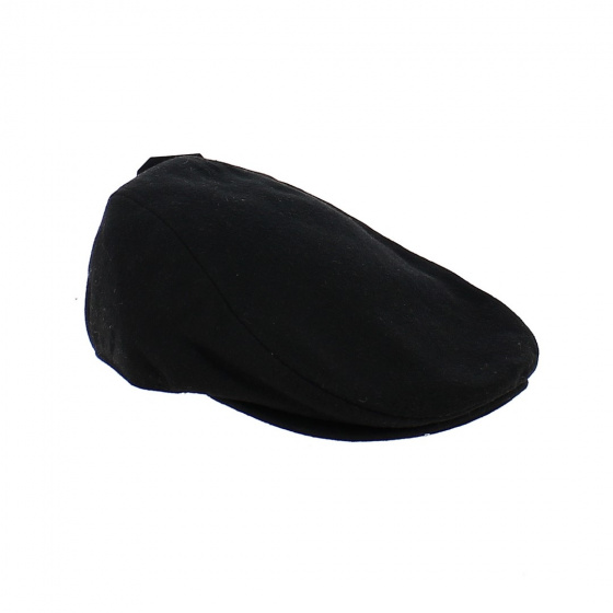 Flat cap wool & polyester black - Traclet