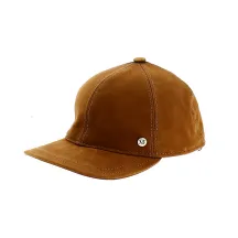 Casquette américaine en cuir cognac - Flechet