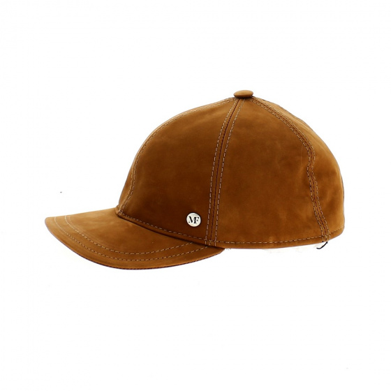 American cap in cognac leather - Flechet