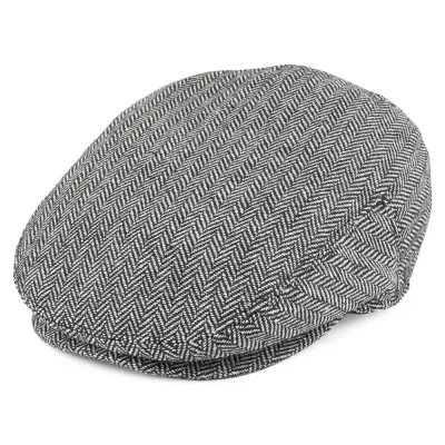 Snowdon Herringbone Flat Cap Grey - Traclet