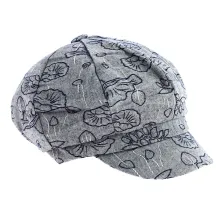 casquette Gavroche Rétro Été Edelweiss Coton bleu - Traclet