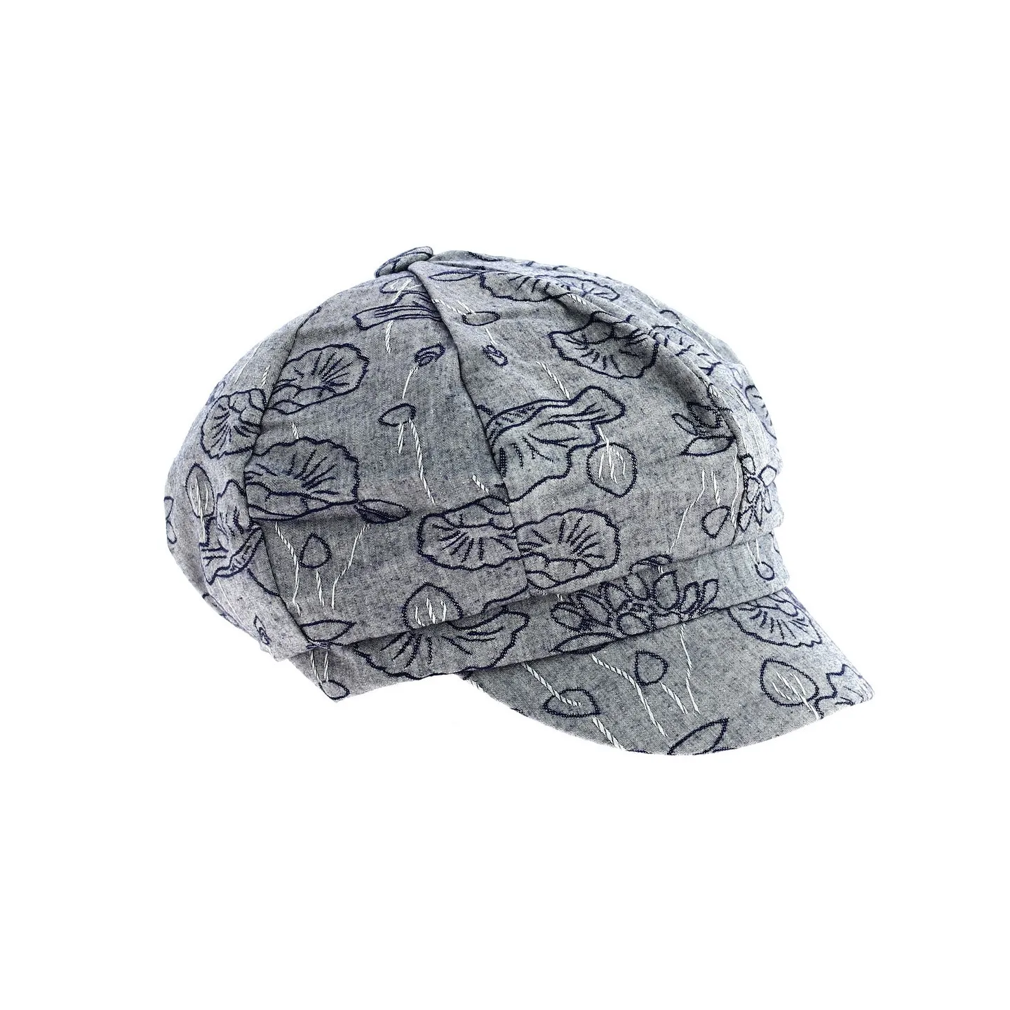 casquette Gavroche Rétro Été Edelweiss Coton bleu - Traclet