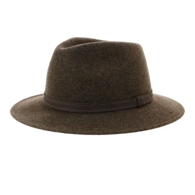 Chapeau Traveller Nassau Feutre Laine Marron- Traclet