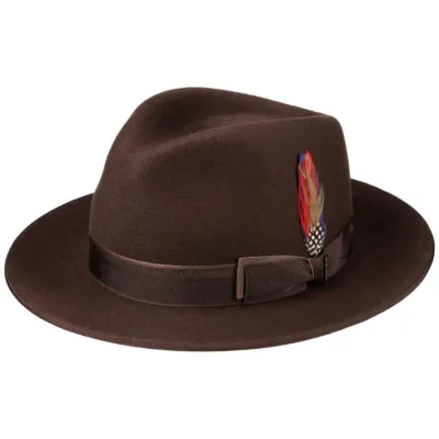 Chapeau Fedora Sandata Feutre Laine Marron - Stetson