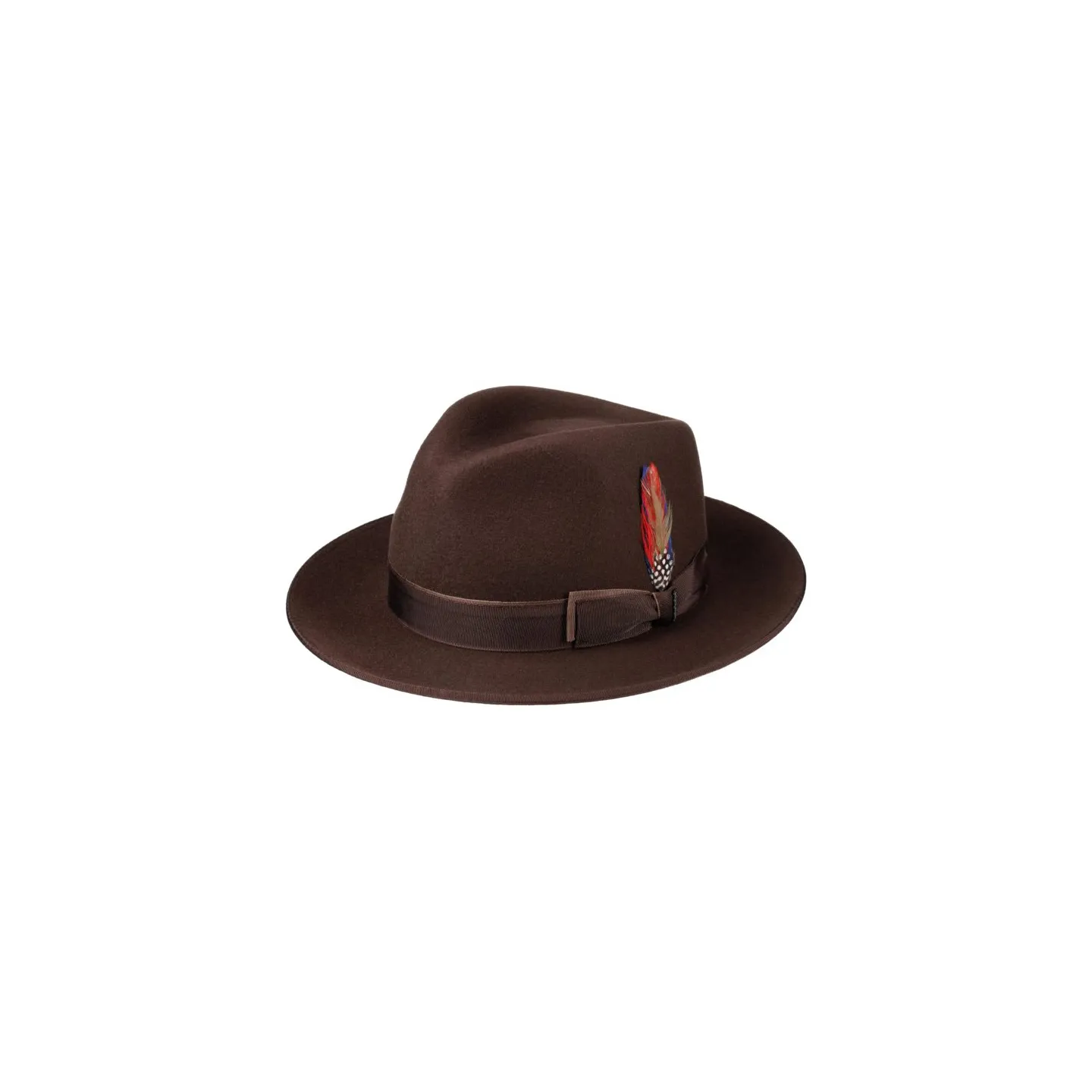 Chapeau Fedora Sandata Feutre Laine Marron - Stetson
