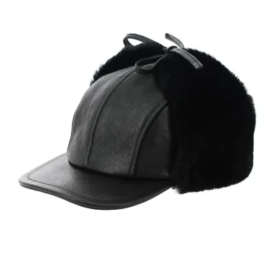 Adventurer Cap Leather & Lamb Black - Traclet