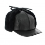 Adventurer Cap / Ushanka Leather & Sheepskin Black - Traclet