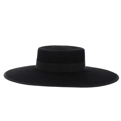 Andalusian Cordobes Hat Black Wool Felt - Traclet