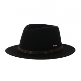 Fedora Le Falo Felt Wool Hat Black - Traclet