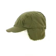 Reversible Khaki & Orange Earmuff Cap - Traclet