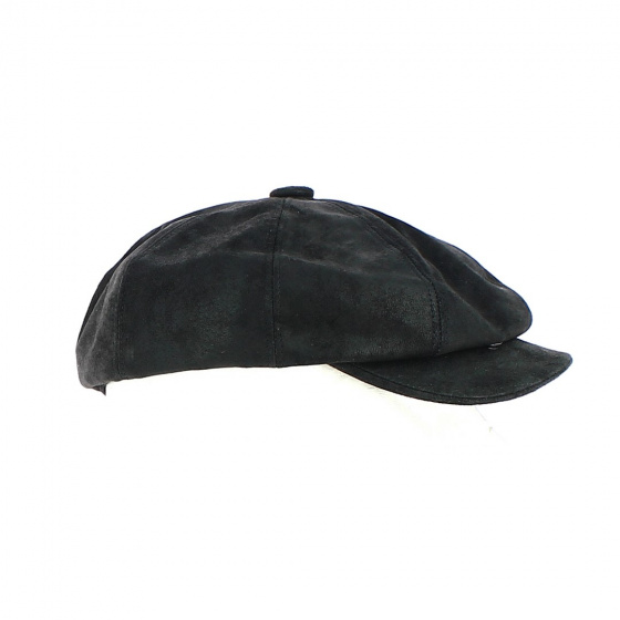 Hatteras Pico Leather Cap Black- Jaxon Hatteras Pico Leather Cap Black- Jaxon