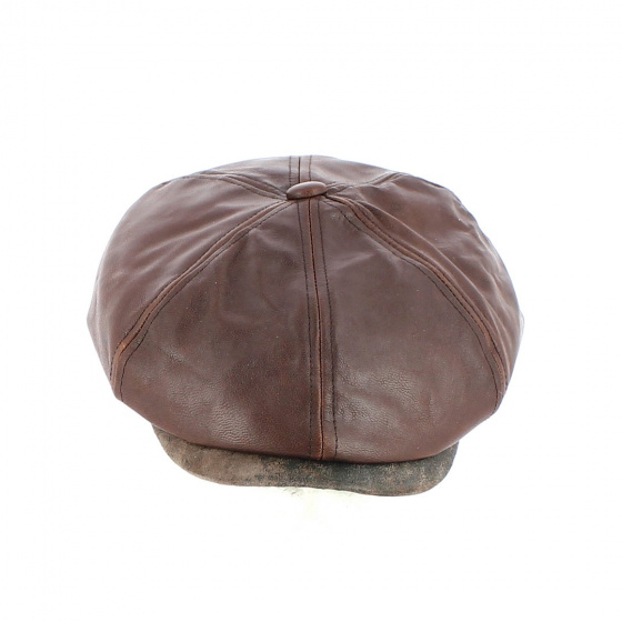 Hatteras Amorille Brown Leather Cap - Jaxon