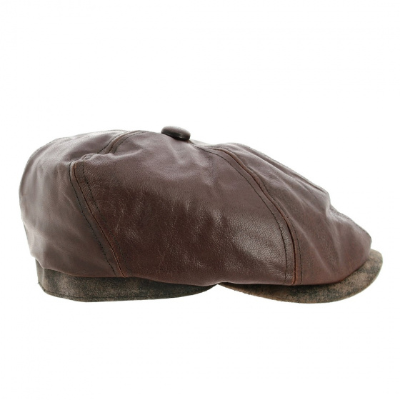 Casquette Amorille Cuir Marron - Traclet Casquette Amorille Cuir Marron - Traclet