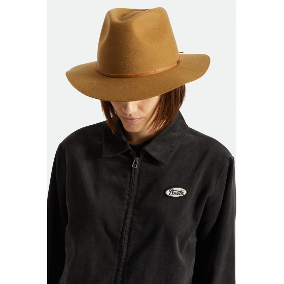 Wesley Fedora Felt Wool Bronze Hat - Brixton