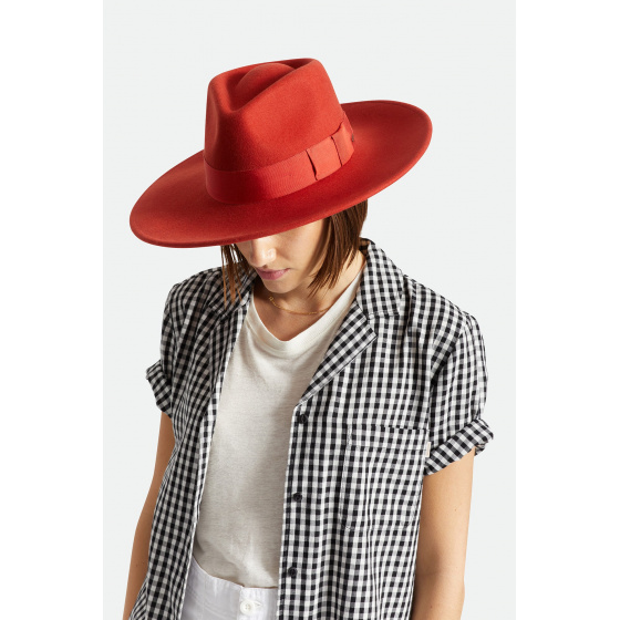 Fedora Joanna Hat Felt Wool Orange Phoenix - Brixton