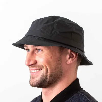 Bob Cotton Oiled Raincoat Navy - Hatman