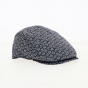 Bang Flat Cap with Navy Blue Flowers - Traclet