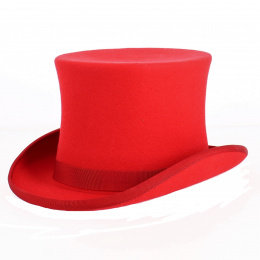 Top Hat Felt Wool Poppy Front - Traclet
