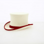 Chapeau haut de forme blanc - rouge