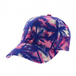 Palm Tree Baseball Cap Blue & Pink - Traclet