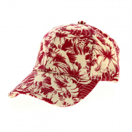 Baseball Cap Hawaii Flowers Pink & White - Traclet