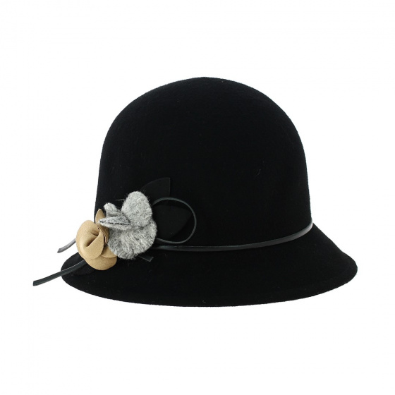 Chapeau Cloche Jeanne Feutre Laine Noir - Traclet Chapeau Cloche Jeanne Feutre Laine Noir - Traclet