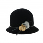 Cloche Hat Jeanne Felt Wool Black - Traclet