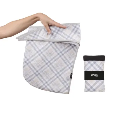Titikou Beige & Grey Checkered Hoodie
