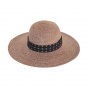 Monroe Poppy Monochrome Natural Fiber Wide Brim Hat Brown - House of Ord - Rigon Headwear