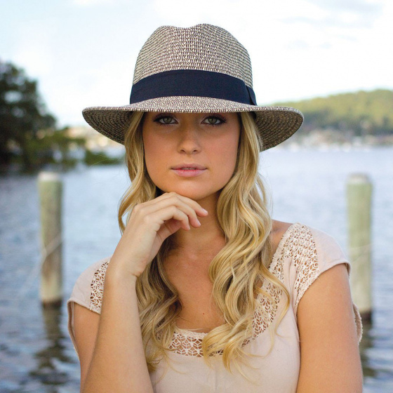 Chapeau Beau Fibres Naturelles Blanc & Noir - House Of Ord