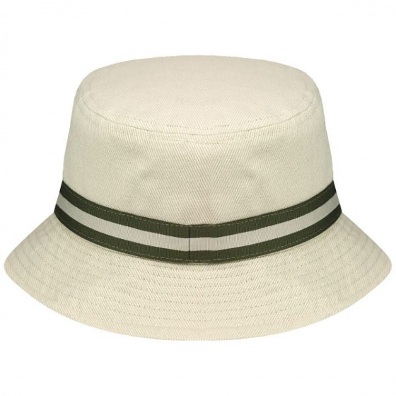 Beige Cotton Stripe Lahinch Bucket Hat - Kangol