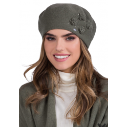 Women's Palata Wool Beret Khaki - Traclet