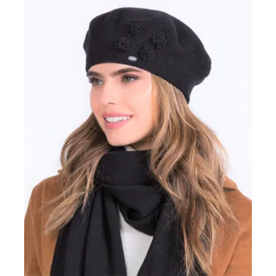Women's Palata Wool Beret Black - Traclet