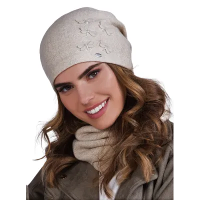 Women's Elza Beige Beanie - Traclet Reference: 14658| Traclet Hat Shop