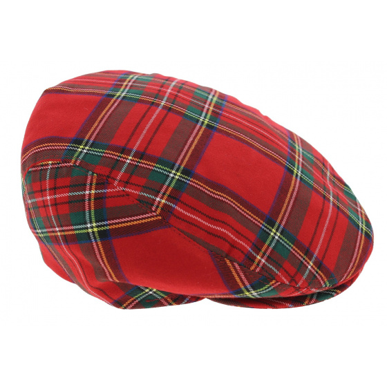 Flat Cap - Red Tartan
