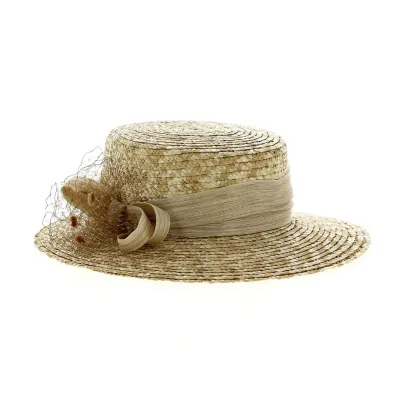 Canotier Sidonie Femme Paille Naturelle - Traclet