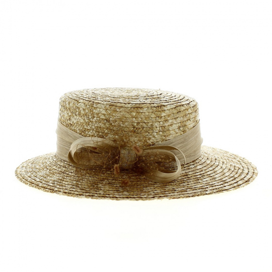 Canotier Sidonie Femme Paille Naturelle - Traclet Canotier Sidonie Femme Paille Naturelle - Traclet